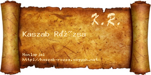 Kaszab Rózsa névjegykártya