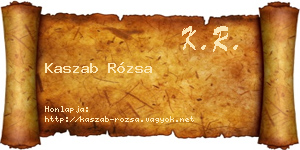 Kaszab Rózsa névjegykártya