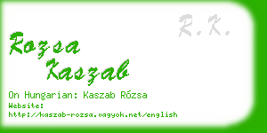 rozsa kaszab business card