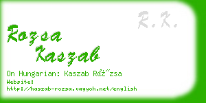 rozsa kaszab business card